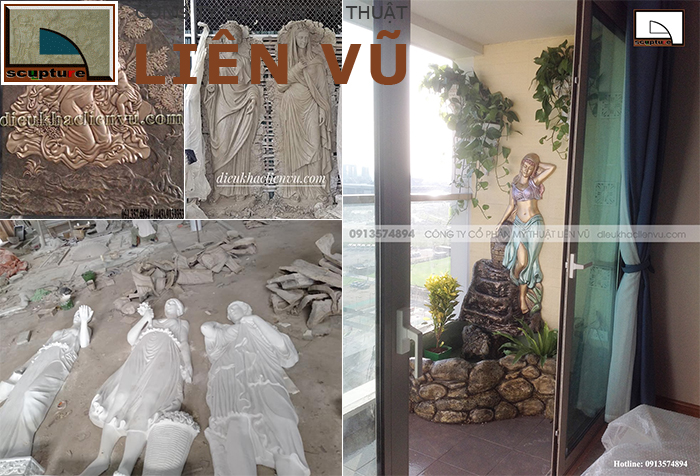 Liên Vũ- nhận chế tác sản xuất và thiết kế trưng bày phù điêu thiếu nữ đẹp