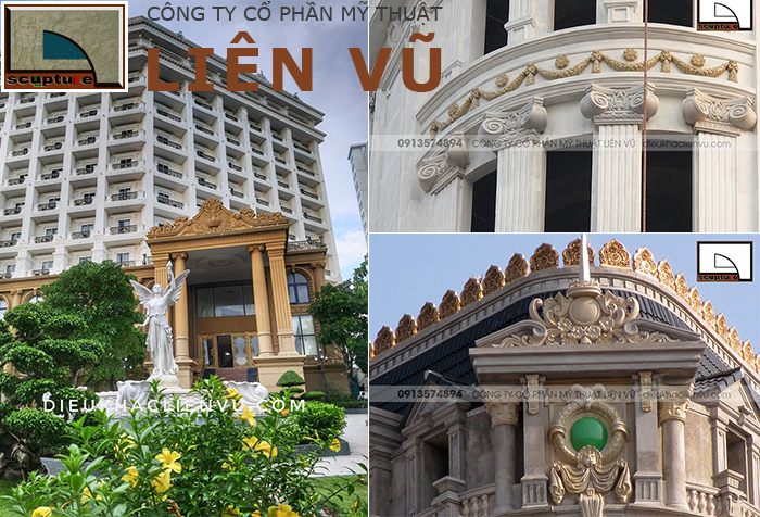 Liên Vũ- thiết kế thi công phù điêu đắp cột mặt tiền, nội thất nhà