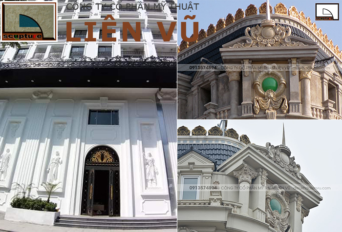 Mặt tiền nhà nguy nga, đẳng cấp với phù điêu châu Âu