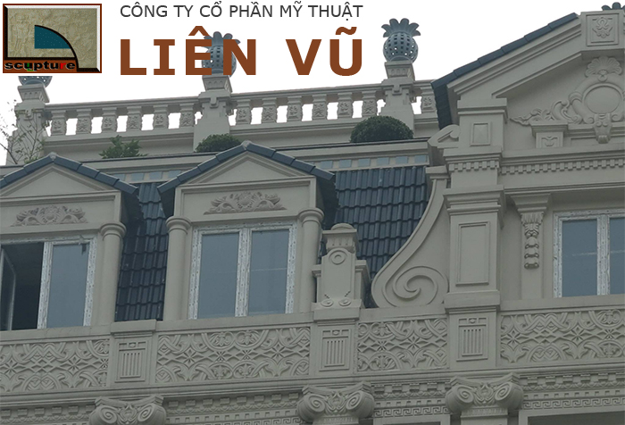 Mặt tiền tòa nhà độc đáo với các mẫu hoa văn phù điêu