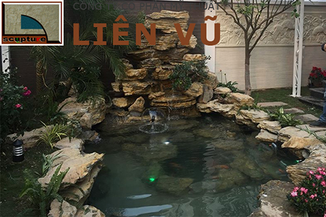 Mẫu đ&agrave;i phun nước đẹp kết hợp tiểu cảnh