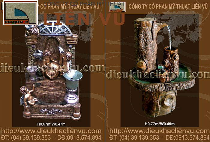 Mẫu đài phun nước mini sân vườn từ chất liệu composite