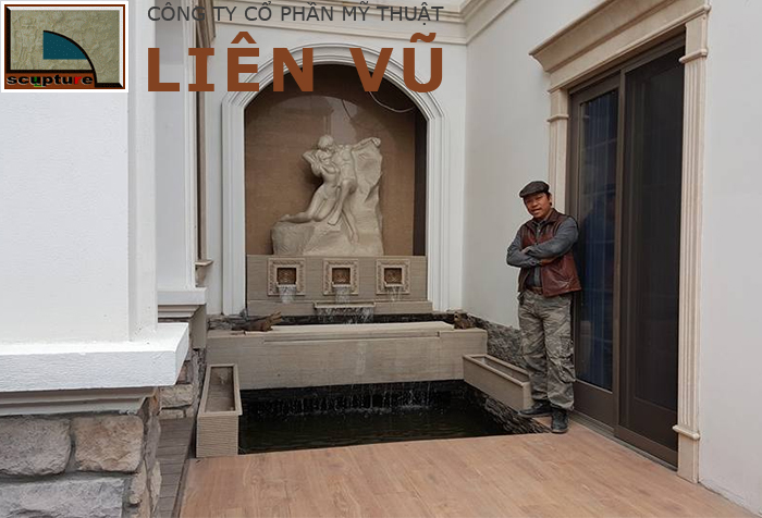 Mẫu đài phun nước sân vườn độc đáo với tượng