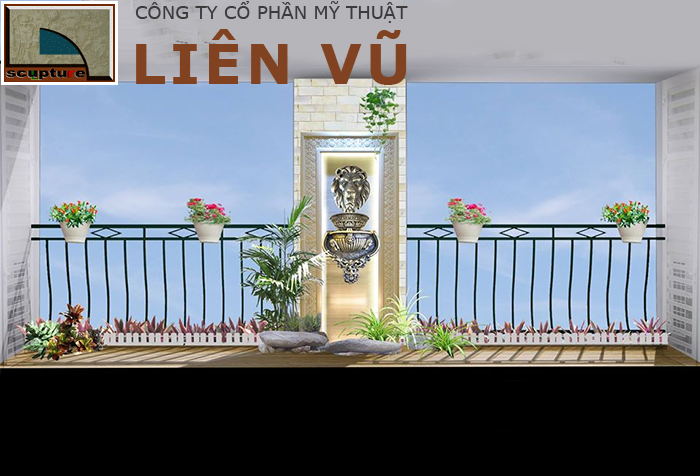 Mẫu thiết kế tiểu canh ban công đơn giản với hoa treo ban công của Liên Vũ