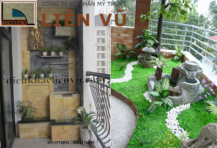 Mẫu tiểu cảnh ban công khô