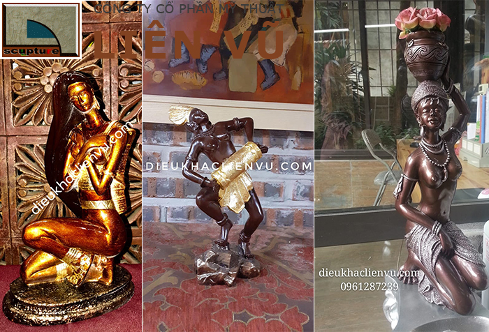 Mẫu tượng cô gái composite nhỏ để bàn