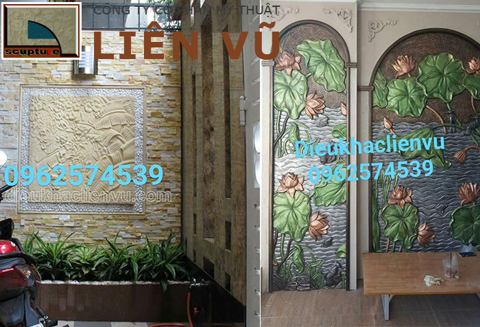 Một bức phù điêu hoa lá nhỏ cũng đủ khiến không gian bừng sáng