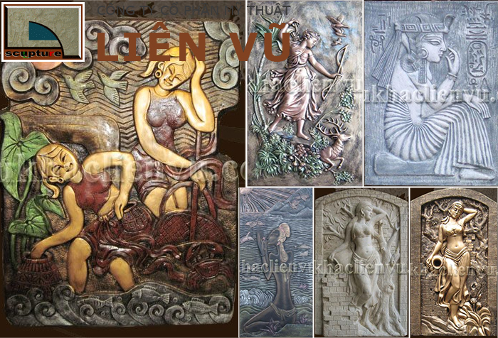 Một vài tác phẩm phù điêu cô gái