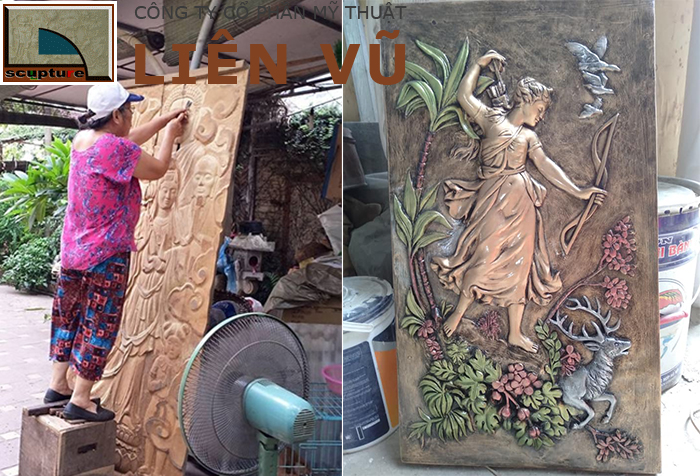 Nghệ thuật điêu khắc phù điêu cô gái đẹp