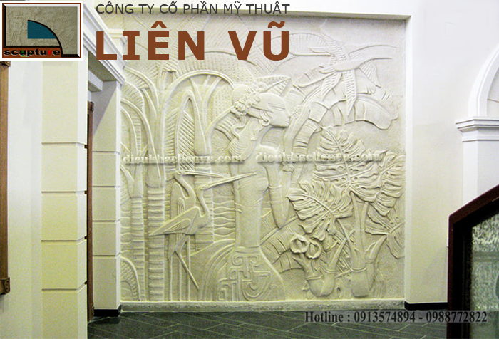 Nghệ thuật trang trí không gian sống với phù điêu cô gái