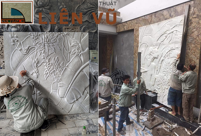 Nghệ thuật trang trí sân vườn với tranh phù điêu