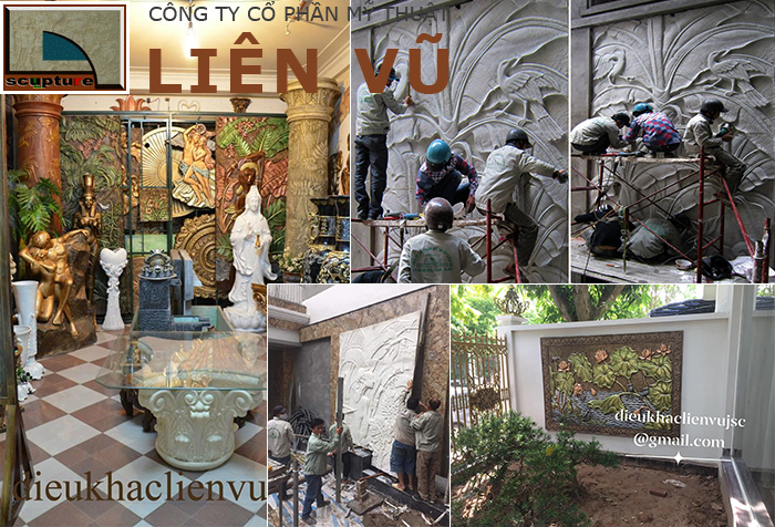 Nhận làm phù điêu theo yêu cầu riêng và thi công lắp đặt, thiết kế tiểu cảnh sân vườn đẹp