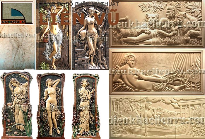 Phù điêu châu Âu chủ đề cô gái