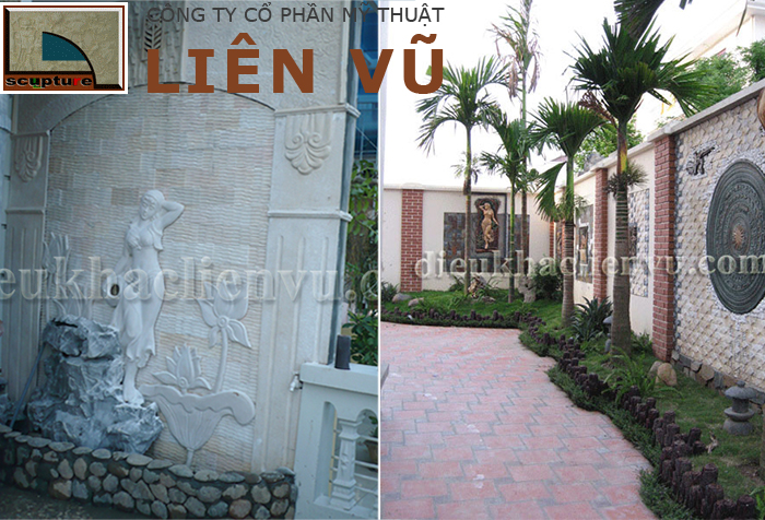 Phù điêu châu Âu trong tiểu cảnh sân vườn