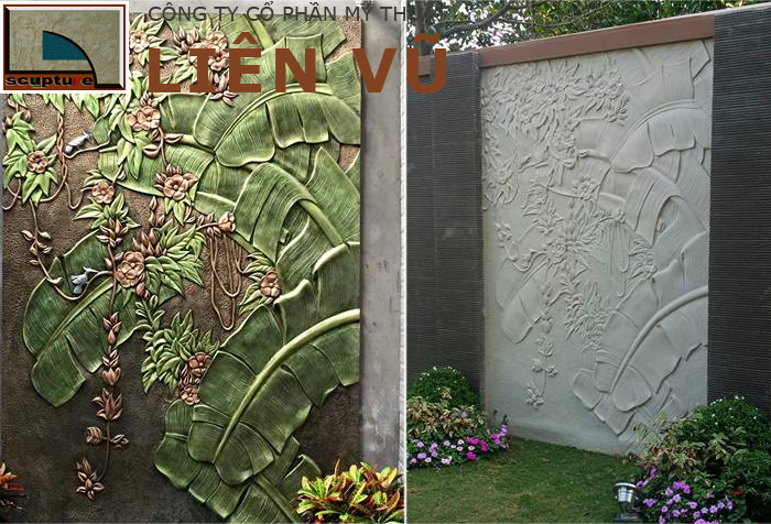 Phù điêu chuối với màu sắc sống động