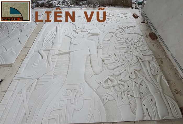 Phù điêu cô gái composite thành phẩm