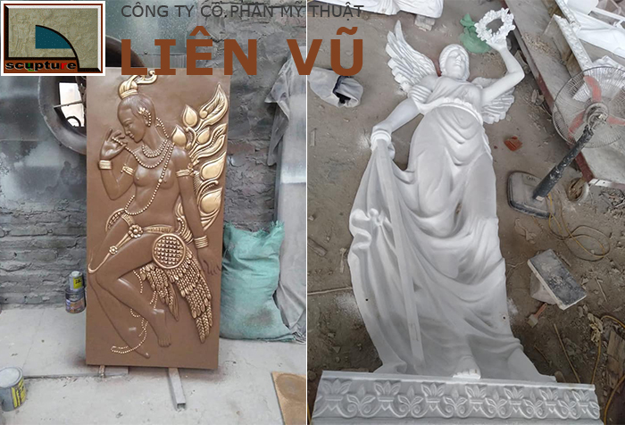 Phù điêu cô gái đẹp với nhiều tạo hình mang phong cách khác nhau