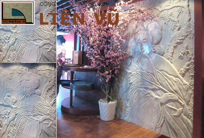 Phù điêu cô gái Nhật