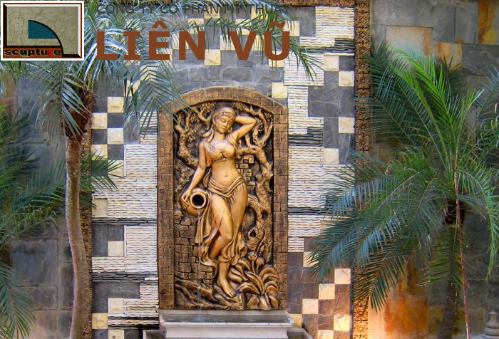 Phù điêu cô gái ôm bình