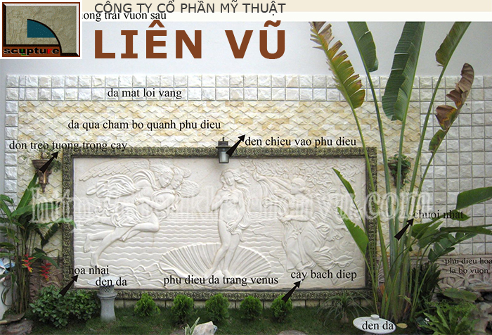 Phù điêu cô gái ốp tường