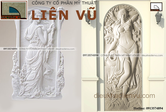 Phù điêu cô gái Pháp với tạo hình kết hợp nét cổ điển và hiện đại