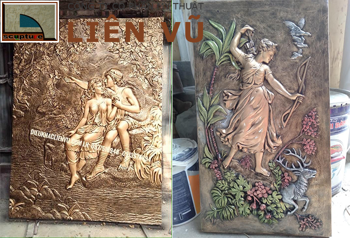 Phù điêu cô gái với nhiều chủ đề khác nhau