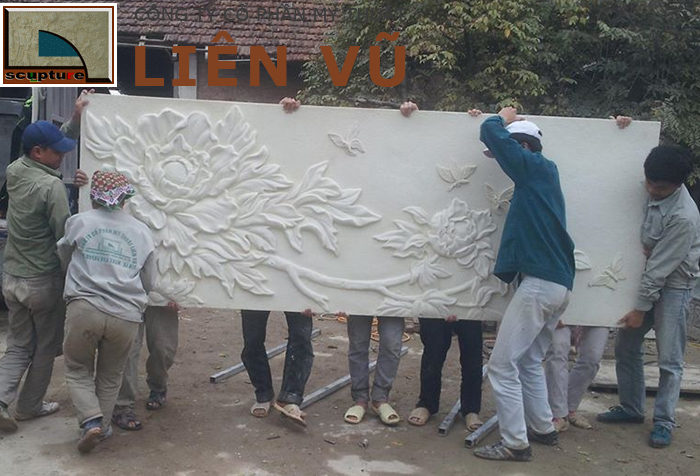 Phù điêu composite hoa hồng đơn giản