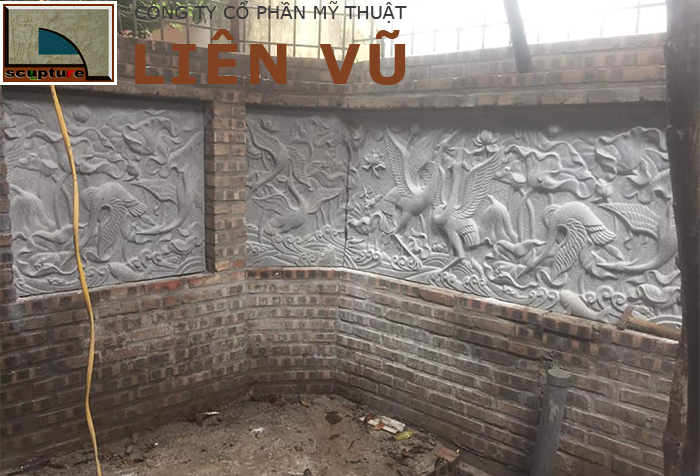 Phù điêu composite ốp tường bao sân vườn