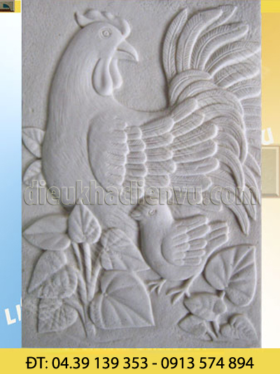 phù điêu gà trống