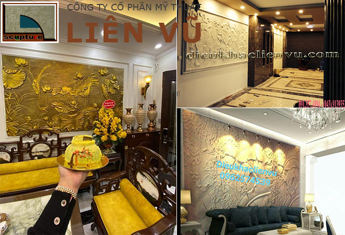 Phù điêu hoa lá đẹp được ứng dụng trang trí trong nhiều không gian