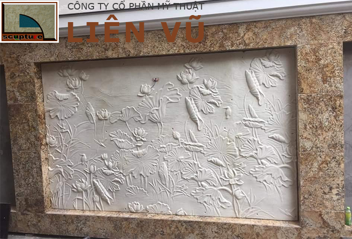 Phù điêu hoa lá sen composite