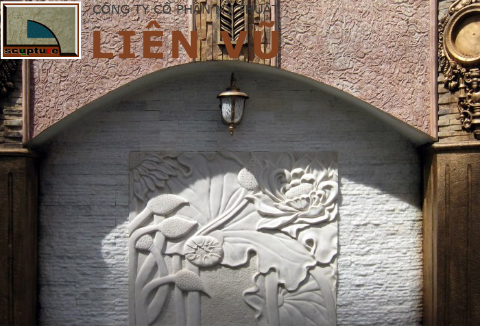 Phù điêu hoa lá sen