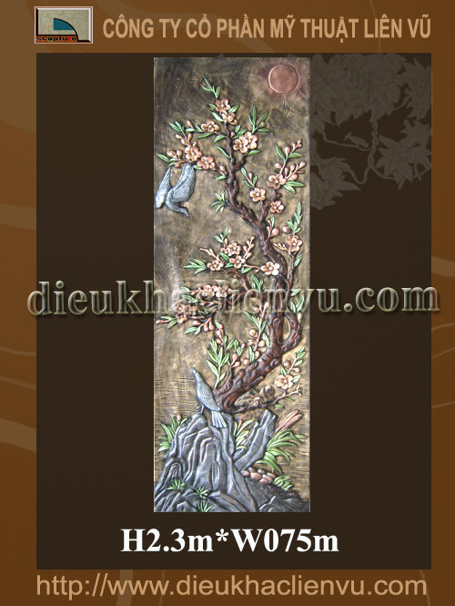 Phù điêu hoa Mai- Phù điêu tứ quý