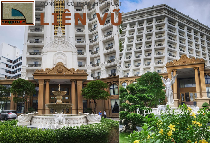 Phù điêu hoa văn châu Âu cổ điển rang trí mặt tiền nhà