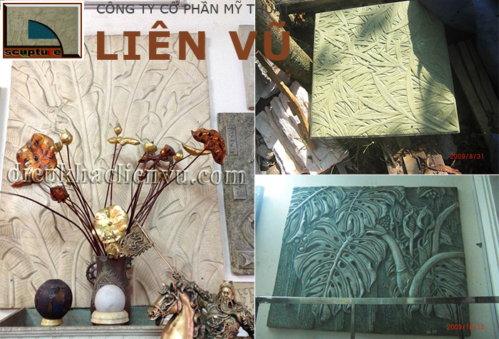 Phù điêu lá đơn giản