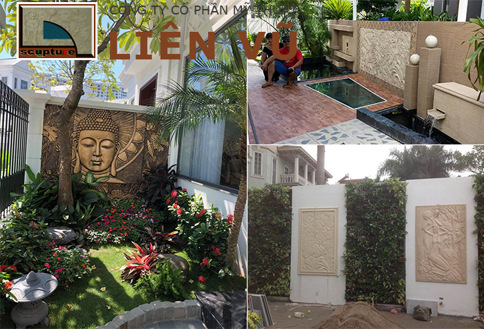 Phù điêu sân vườn trong tiểu cảnh