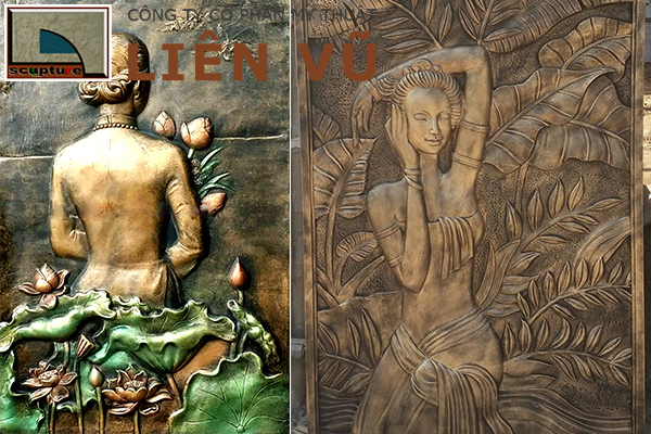 Phù điêu thiếu nữ trang trí nội ngoại thất