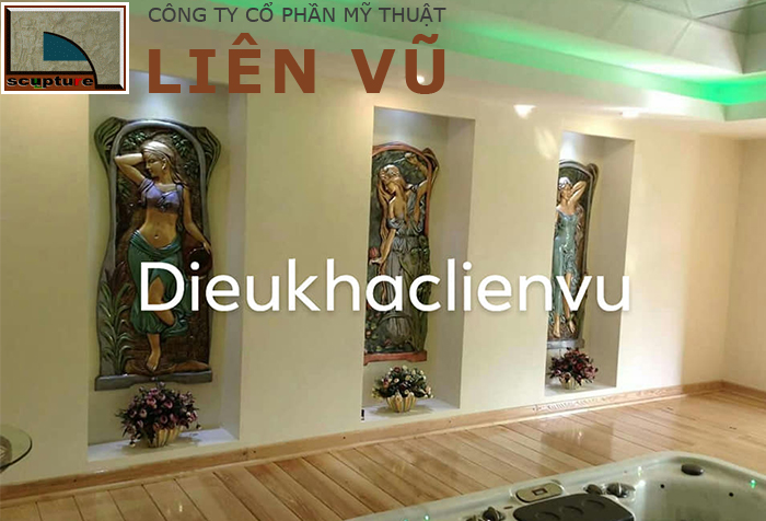 Phù điêu thiếu nữ với vẻ đẹp thuần khiết, màu sắc tươi sáng