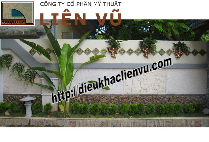Phù điêu trang trí tường bao sân vườn