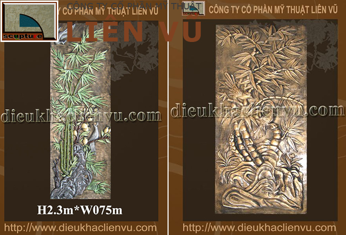 Phù điêu Trúc/ tre- phù điêu tứ quý