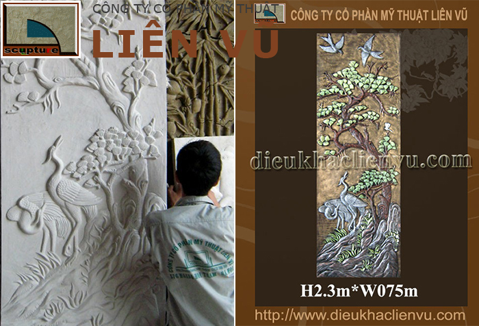 Phù điêu tứ quý- phù điêu Tùng