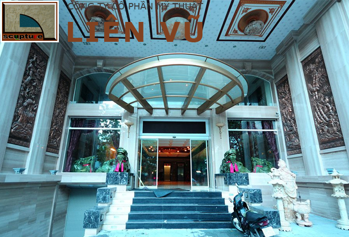 Phù điêu tứ quý tùng cúc trúc mai trang trí sảnh khách sạn