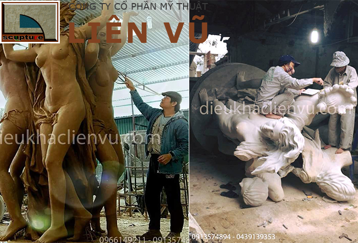 Sản xuất, điêu khắc tượng cô gái ngực trần