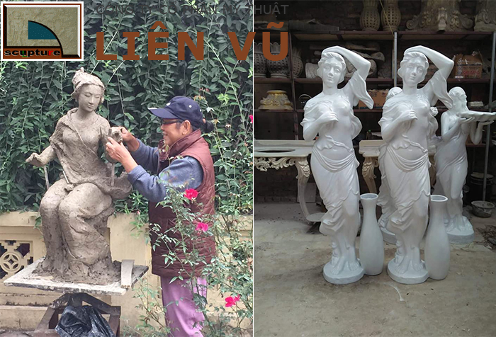 Sản xuất tượng cô gái bằng composite