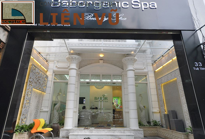 Sảnh spa đẹp với phù điêu châu Âu