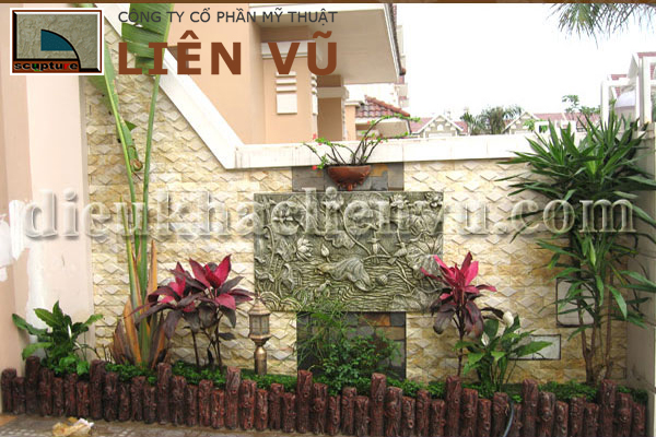 Tác phẩm phù điêu sân vườn được thi công bởi Liên Vũ