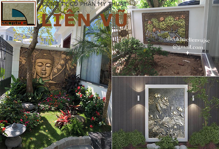 Tạo điểm nhấn cho tiểu cảnh với phù điêu sân vườn