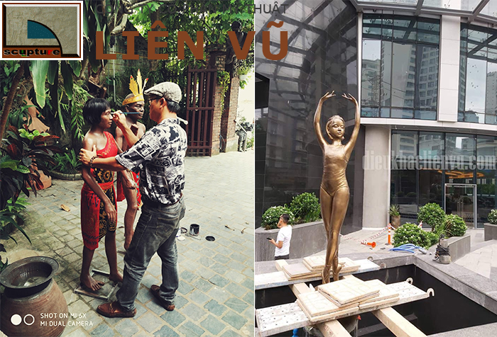 Thành phẩm tượng composite có thể được sơn màu hoặc sơn giả chất liệu
