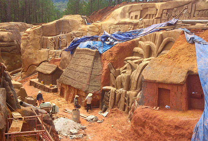 Thi công dự án điêu khắc đường hầm đất sét