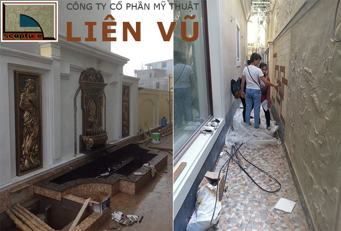 Thi công, lắp đặt phù điêu đẹp trang trí sân vườn